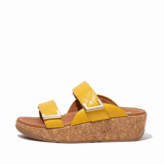 Mules Femme Fitflop Remi Cuir Orange / Jaune (EYR897543)